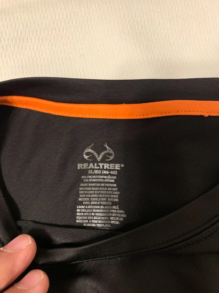 Realtree Men's Heavyweight White Cotton Thermal Under Shirt Top Large Plus Black - Image 3 of 4