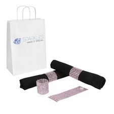 200 Pink Rhinestone Napkin Rings - 8 Row Reusable Fasteners