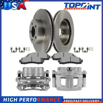 2x Front Brake Calipers Disc/Rotor w/Ceramic Pads Fits 01-02 FORD EXPLORER SPORT
