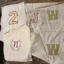 Assorted Embroidered Letters and Numbers Fabric Patches Finished