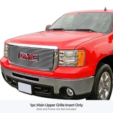 For GMC Sierra 1500 07-13 Main Grille 1-Pc Chrome Polished 8x6 mm Horizontal