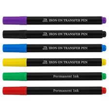 6 PCS Iron On Transfer Pens Embroidery Pen Set Washable Fabric Sewing Markers