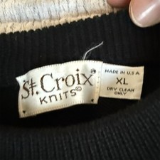 St. Croix XL Black Multicolor Geometric Pullover Knit Sweater Men