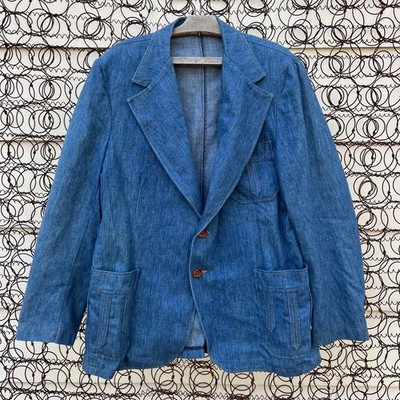 h.i.s. Denim Jean blazer suit jacket sport coat western cowboy Canadian Tuxedo
