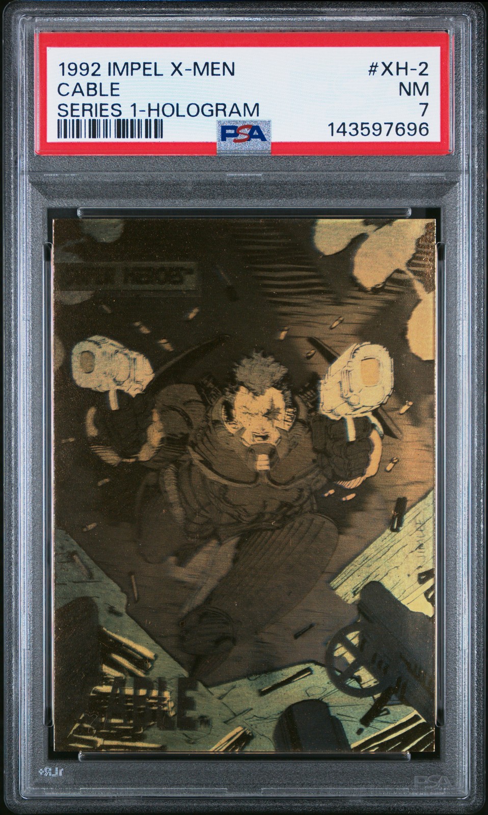 1992 IMPEL X-MEN SER 1-HOLOGRAM #XH-2 CABLE PSA 7