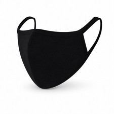 Adiyy 10pcs Black 2 Ply Unisex Face Masks Reusable Washable Poly Cotton Adult
