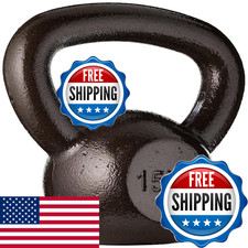 Retailer Basics Cast Iron Kettlebell 15 Pounds Black Kb-15Lb