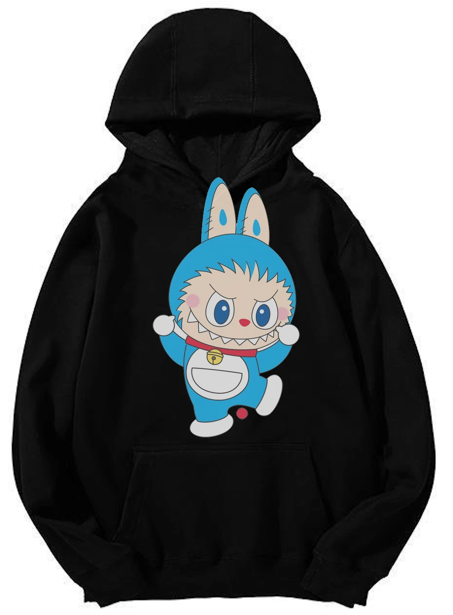 Doraemon x Rabbit-Ear Cartoon Graphic Hoodie