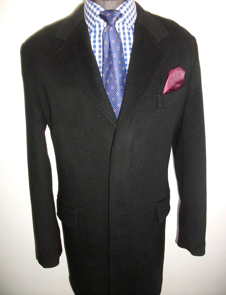 CASHMERE WOOL CROMBIE OVERCOAT JACKET COAT M Military Long Suit TRENCH Blazer - Image 2 of 4