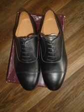 RAF OR ARMY MENS BLACK LEATHER OFFICERS SHOES SIZE 12L WIDE WIDTH GENUINE ISSUE