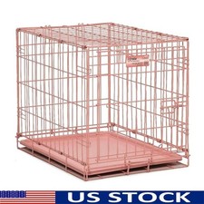 Foldable Portable Dog Crate Single Door W/ Divider Easy Assembly Travel New
