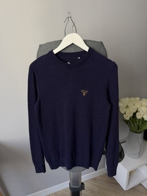 Barbour Beacon Herren Rundhals Pullover Lila Wolle Baumwolle Strickpullover Gr.S