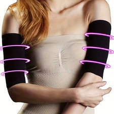 Women Compression Arm Sleeves Slimming Shapewear Arm Wraps Elbow Support Pair