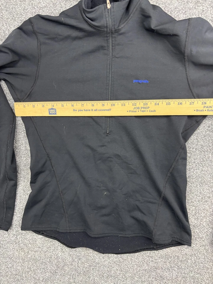 Pulôver feminino Patagonia médio preto meio zíper elástico ao ar livre atlético EUA - Imagem 4 de 4