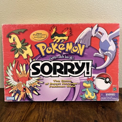 Pokemon SORRY Board Game Gold & Silver Edition Vintage Hasbro 2001 Complete
