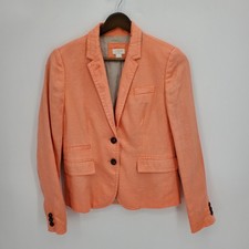 J Crew Womens Schoolboy Blazer Jacket 100 Linen Peach Size 2