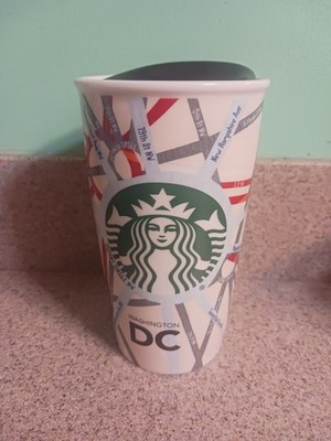 Starbucks 2015 Washington DC Road Map Ceramic Tumbler With Lid, 12 oz.