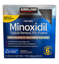 Kirkland Minoxidil 5 Foam for Men 6 Month Supply 6 Cans Hair Regrowth