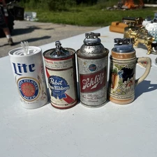 Vintage Beer Table Lighters And Candle Need New Flints. Lite Pbr Schmitz Stein
