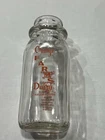 Orange Farms Dairy Clear Glass Half Pint Milk Bottle Vintage Dallas PA