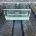 Vintage 1960's Union Pacific Railroad Etched Glass Business Card Holder