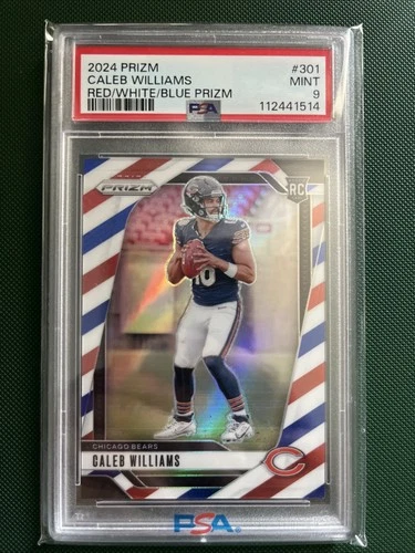 2024 Panini Prizm Rookies Caleb Williams #301 Red White Blue Prizm (RC) PSA 9