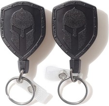 Cool Spartan Design Retractable Badge Reels Keychain Heavy Duty, Badge Holder...
