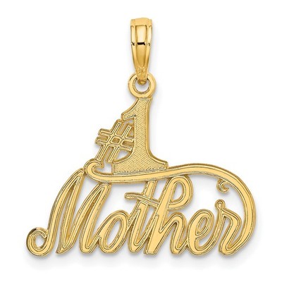 10K Gelbgold #1 MUTTER Charm Anhänger Geschenk für Mama 0,94g