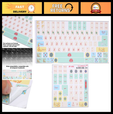 Universal English Keyboard Stickers 2PCS - Frosted Surface Keycap Labels for 84-