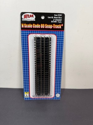 Atlas N Scale Code 80 Snap Track 2501 Straight Train Track Remote Railroad