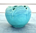 Vintage Van Briggle Pottery Philodendron Leaf Vase Bowl