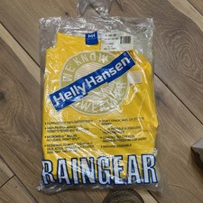 Helly Hansen Highliner Bib Pants XL Yellow PVC Rain Gear NOS Made in Canada