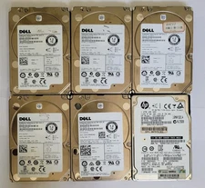 SAS Lot of 6 1.2TB SAS 2.5" Hard drive different brands check the description
