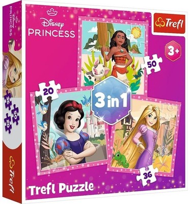 NEW Trefl Jigsaw Puzzle 3 in 1 Pieces 3+ Ages Disney Princess Beautiful Flowers