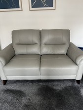 Light Grey Furniture Village Leather Sofa Excellent Condition - Only 1yr Old