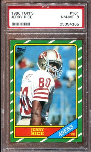 1986 Topps Jerry Rice RC #161 Rookie PSA 8