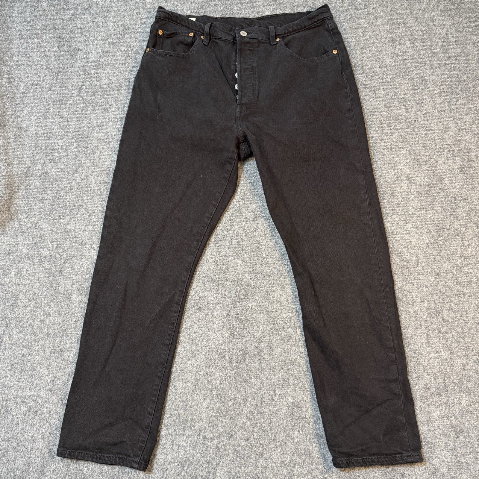 👖 Levi's 501 Premium Original Fit Black Jeans Mens 32x28 Button Fly WaterLess