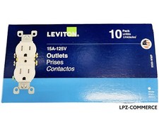 Leviton 5320-WMP 15 Amp, 125 Volt, Duplex Receptacle, 10-Pack, White. NEW        