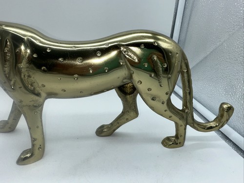 Metall Gold Gepard Figur Skulptur Statue 13" cm lang GOLD Farbe RAR - Bild 4 von 8