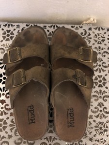 mudd molded double strap sandals