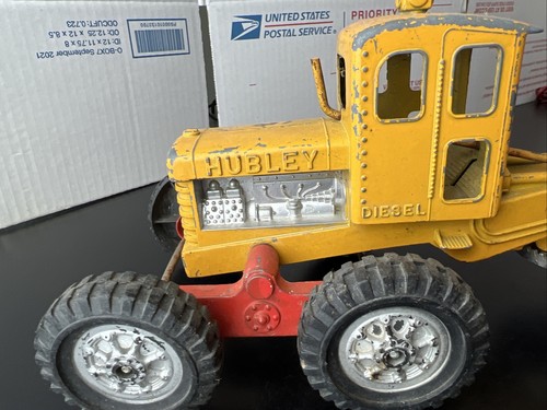 Vtg Hubley Steerable Yellow Diesel Road Grader working Scraper & Sterring USA - Picture 7 of 24