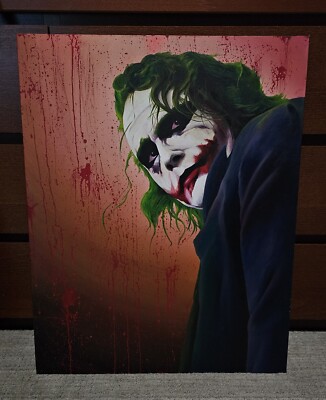 JOKER 油絵アート The Joker Heath Ledger Oil Painting Canvas Acrylic 28x22