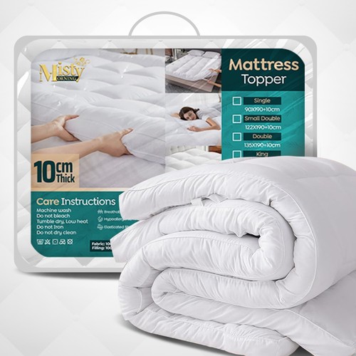 Hotel Quality Mattress Topper 4 Inch/10cm Extra Deep Single 4FT Double King Supe - Picture 2 of 12