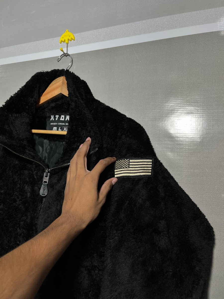 アウターその他 XTONZ XTK106 Segment Knit Work Jacket BLACK XTK106BK XTONZ Unisex Fur Jacket Black Color gift for him/her