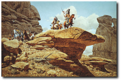 The Hostiles by Frank C. McCarthy - Indian Warriors - Indian Art Prints - Picture 1 of 1