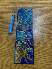 Bookmark leather, diamond art painted 