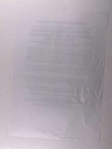 Emerson Lake & Palmer Press Release ELP Original Castle Music 2001 - Picture 2 of 12
