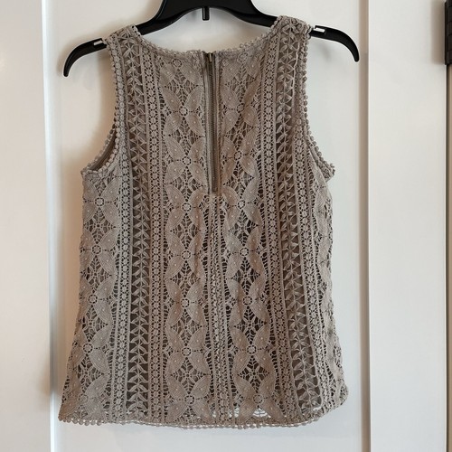 Darling Womens Tank Shell Crochet Lace Lined M Modest Cottage Prairie Romantic - Picture 2 of 15