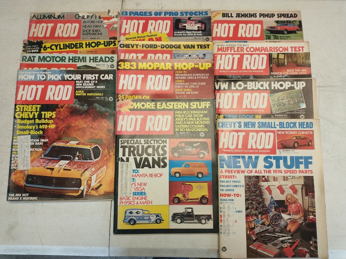 1973 HOT ROD MAGAZINE FULL YEAR 12 ISSUES VINTAGE | eBay