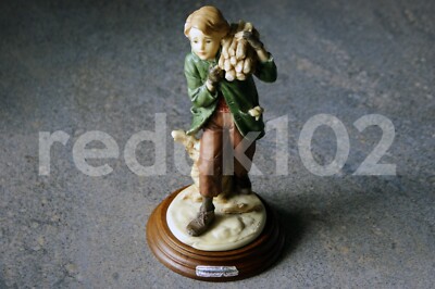 Vintage kleines Kind Junge trägt Holz Vittorio Tessaro ADL Capodimonte Figur